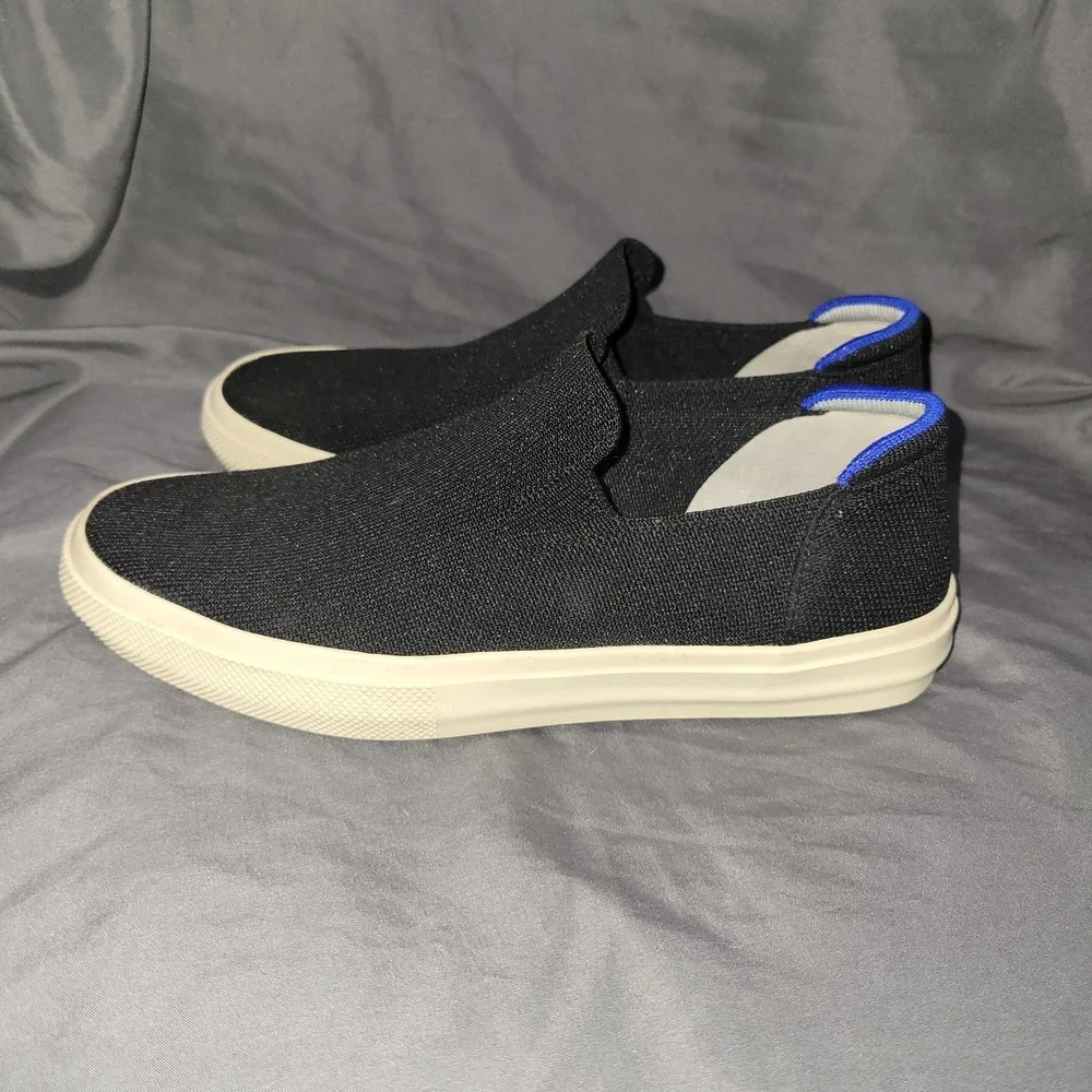 Rothy's Black Knit Slip-On Flats Women's 10 Breathable Casual Rubber Sole Round